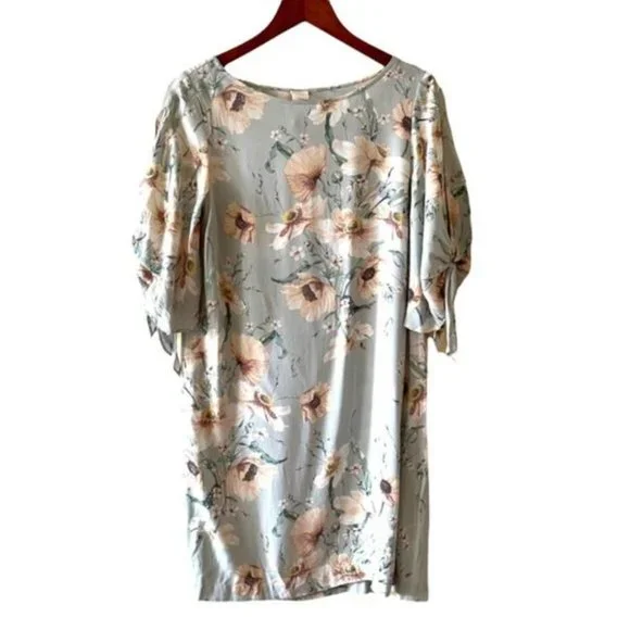 H&M Tie-sleeved Floral Print Casual Dress NWT Size 6 - Picture 3 of 9